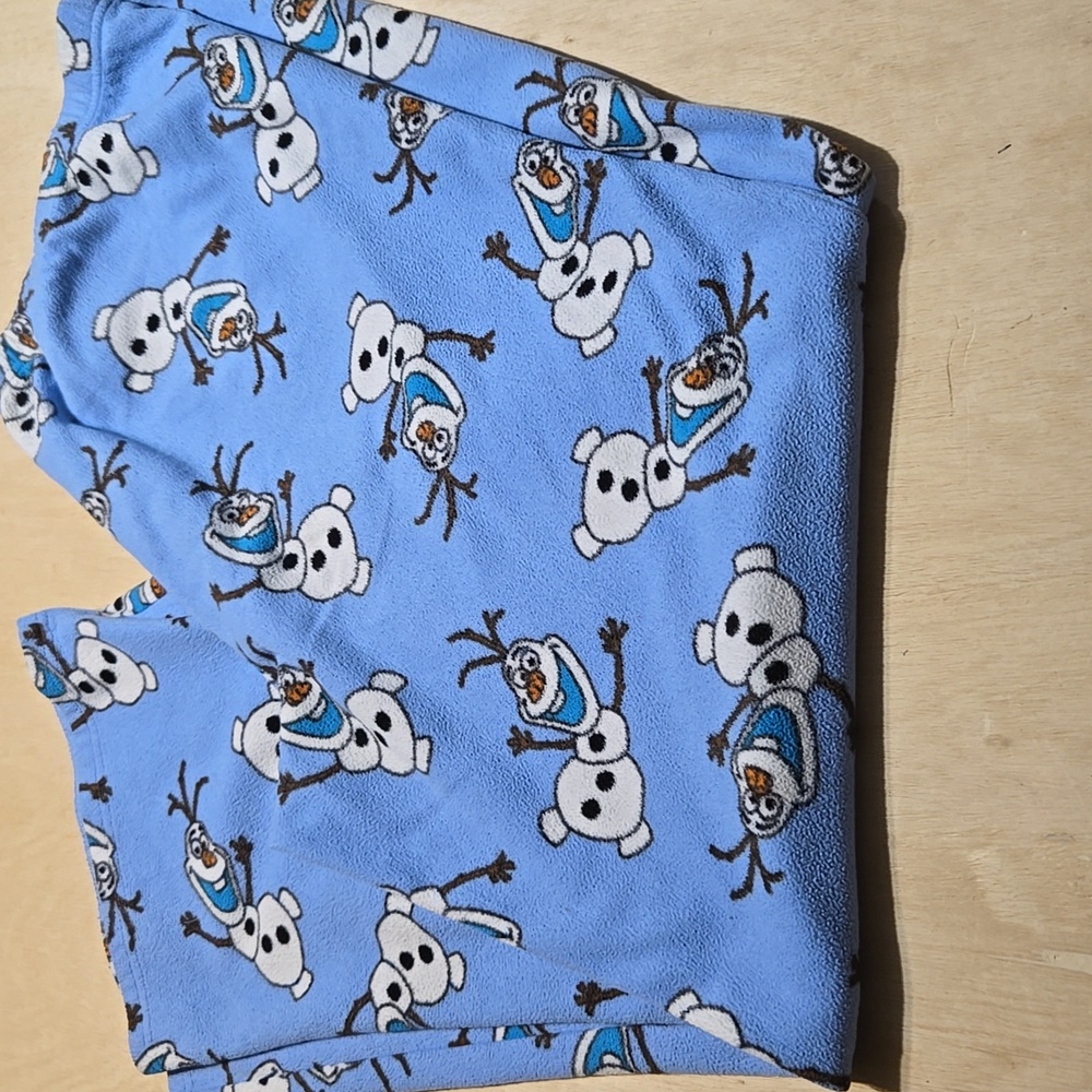 CH1 Disney Frozen Olaf Pajama Pants Size Lg/Xl Fleece Elastic Waist Wide Leg